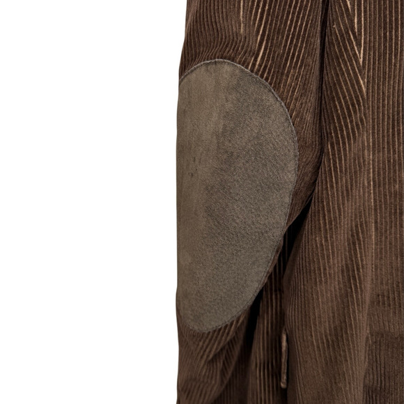 Stafford Men's 44L Corduroy Blazer w Elbow Patches 100% Cotton Suit Jacket Brown - Picture 8 of 11